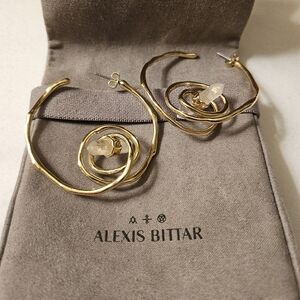Alexis Bittar Gold Spiral Hoop Earrings